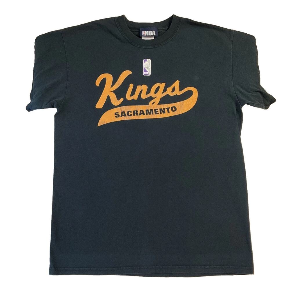 Sacramento Kings Men Shirt M Black NBA Kings Sacramento Sports Logo Short Sleeve